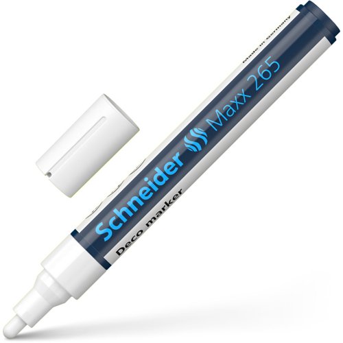 Schneider Maxx 265 Chalk Marker Bullet Tip 2mm-3mm Line White (Pack 10) - 126549  40877PN