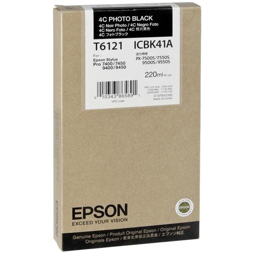 Epson T6121 Ink Cartridge (Photo Black) for PRO7400/9400 (220ML) C13T612100