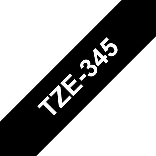 Brother P-Touch TZe Laminated Tape Cassette 18mm x 8m White on Black Tape TZE345 BA68579 Buy online at Office 5Star or contact us Tel 01594 810081 for assistance