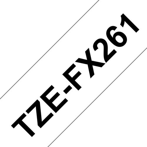 Brother TZEFX261 Black on White 8M x 36mm Flexi Tape 14136J