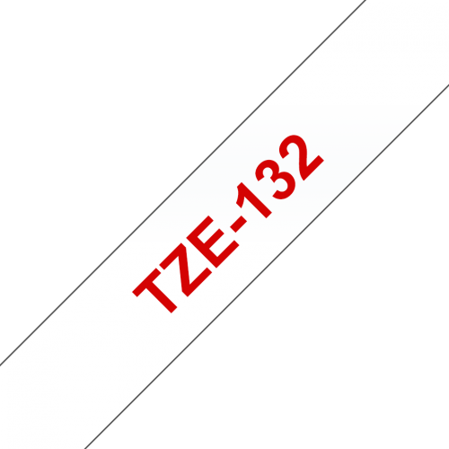 Brother TZE132 Red on Clear 8M x 12mm Gloss Tape