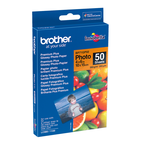 BP71 BROTHER 6 X 4 GLOSSY PAPER (50 PACK
