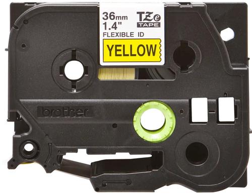 Brother TZEFX661 Black on Yellow 8M x 36mm Flexi Tape 14142J