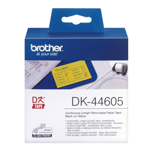 Brother Yellow Removable Paper 62mm x 30.5m - DK44605