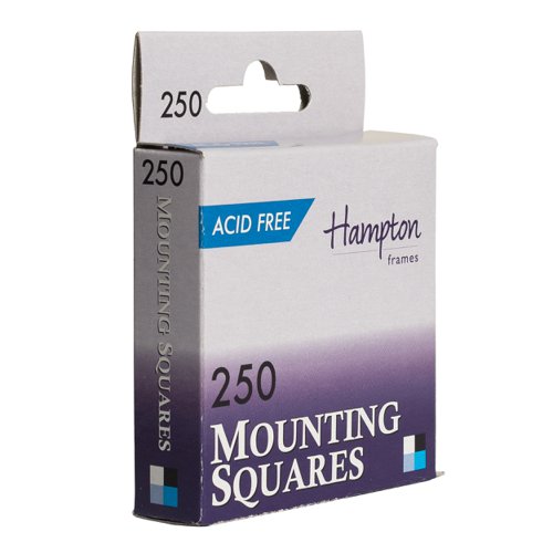 Photo Mounting Squares. Double sided acid free self adhesive photo mounting squares supplied in a handy dispenser box. Colour - White.
