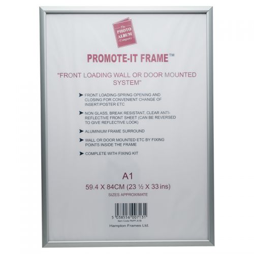 A1 Snap Frame Aluminium Front Loading Silver PAPFA1B