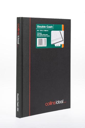 14186CS | The A5 Double Cash Case Bound Notebook, from the Collins Ideal range, is cased in durable geltex and includes a personal information section.