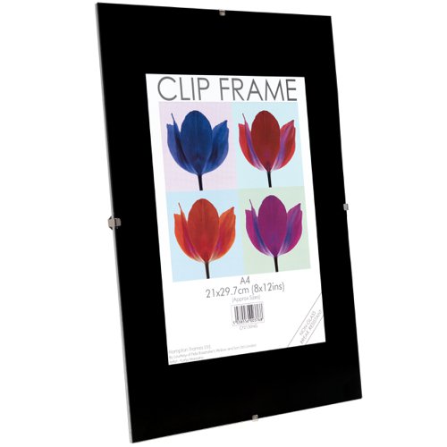 Photo Album Co Certificate/Photo Frameless A4 Clip Frame Glass Front - CF2130-NG Hampton Frames