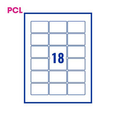 Pcl6040 White Perm Labels 18 Lab/Sht 3600/Bx 200Sh A4/Bx 3P