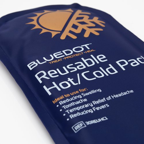 Blue Dot Reusable Hot / Cold Pack, the perfect solution for temporary relief from various discomforts such as muscle aches, back pain, sinusitis, and menstrual cramps. This versatile pack can be frozen to provide a soothing cold therapy or microwaved for a comforting heat therapy experience. Its reusable fabric ensures durability and convenience, making it a practical choice for addressing a range of pains and discomforts.Experience the flexibility of hot or cold relief with the Blue Dot Reusable Hot/Cold Pack.