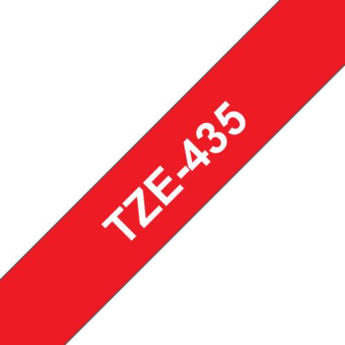 BA68629 Brother P-Touch TZe Laminated Tape Cassette 12mm x 8m White on Red Tape TZE435