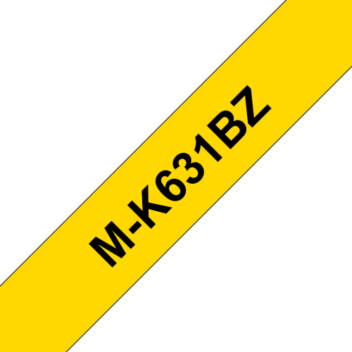 12649J - Brother MK631BZ Black on Yellow 8M x 12mm Plastic Tape