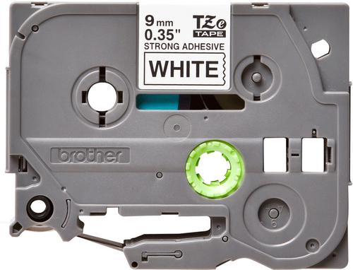 Brother P-Touch TZe Laminated Tape Cassette 9mm x 8m Black on White Tape TZES221