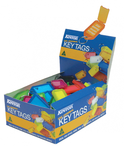 Kevron Key Tags Plastic Assorted Colours (Pack 100) ID5AC100Z  66644EX