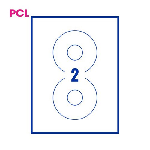 Pcl116Cd White Perm Labels 2 Lab/Sht 400/Bx 200Sh A4/Bx 3P