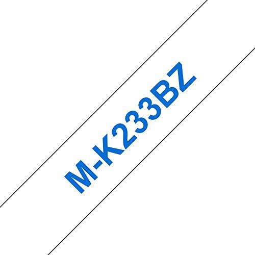 Brother MK233BZ Blue on White 8M x 12mm Plastic Tape | 12645J | Brother