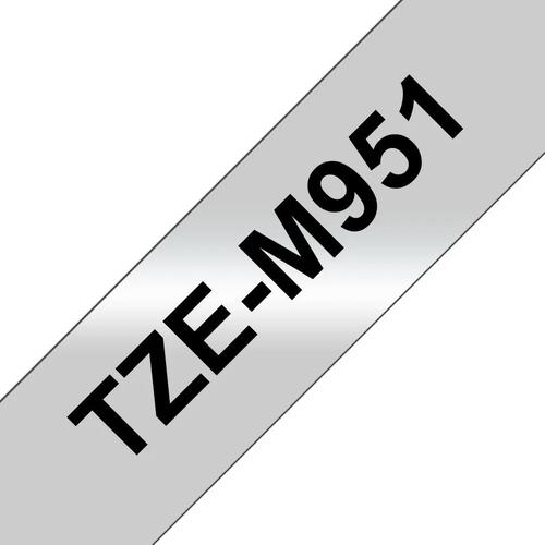 Brother P-Touch TZe Laminated Tape Cassette 24mm x 8m Black on Matte Silver Tape TZEM951 BA69258 Buy online at Office 5Star or contact us Tel 01594 810081 for assistance