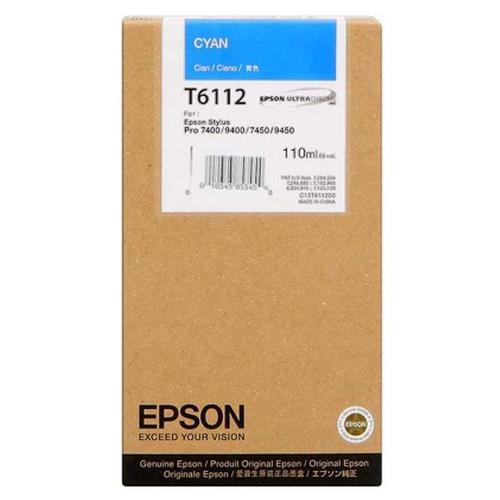 Epson T6112 Ink Cartridge - 110ml (Cyan) for Epson Stylus Pro 7400/9400 C13T611200
