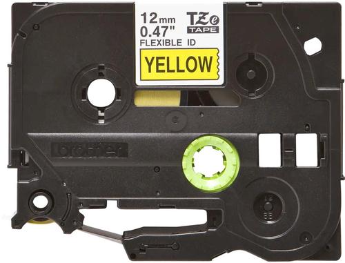 Brother P-Touch TZe Labelling Tape Cassette 12mm x 8m Black on Yellow Flexible ID Tape TZEFX631