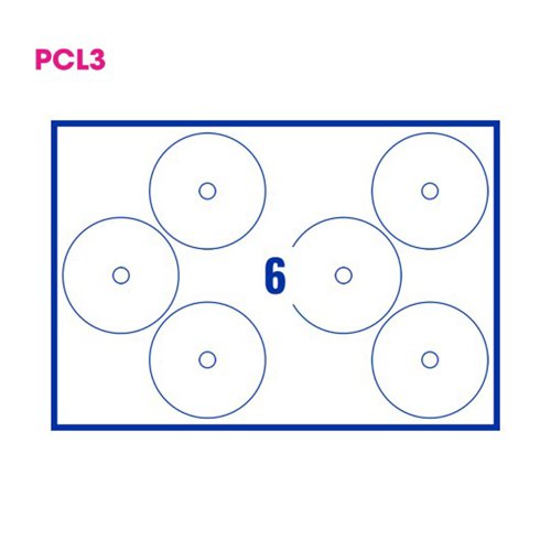 Pcl3 116Dvd Gloss Perm Labels Dvd 17mm Hole 6L/Sht 100S Sra3/Bx 3P