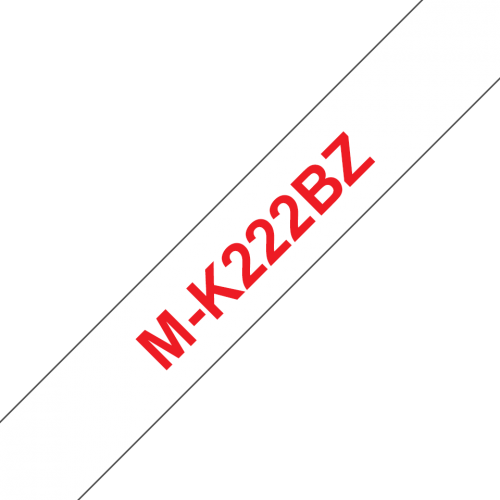 12640J - Brother MK222BZ Red on White 8M x 9mm Plastic Tape