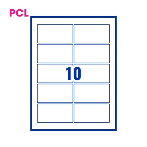 Pcl8051 White Perm Labels 10 Lab/Sht 2000/Bx 200Sh A4/Bx 3P