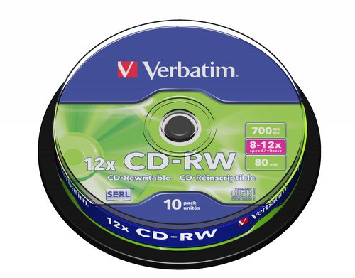 Verbatim CD-RW SERL 700MB 12X Scratch Resistant Surface 43480