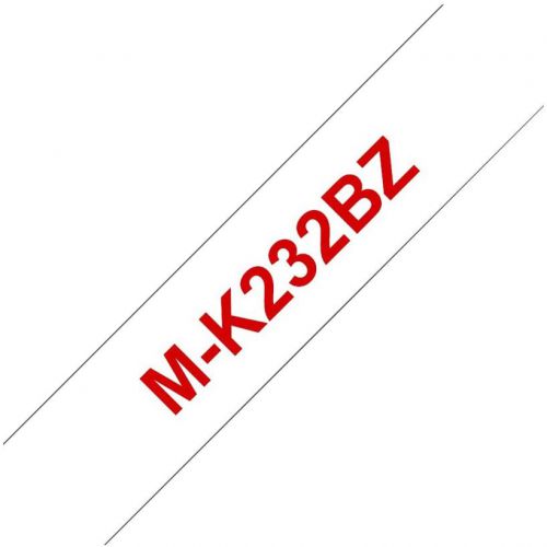 Brother MK232BZ Red on White 8M x 12mm Plastic Tape