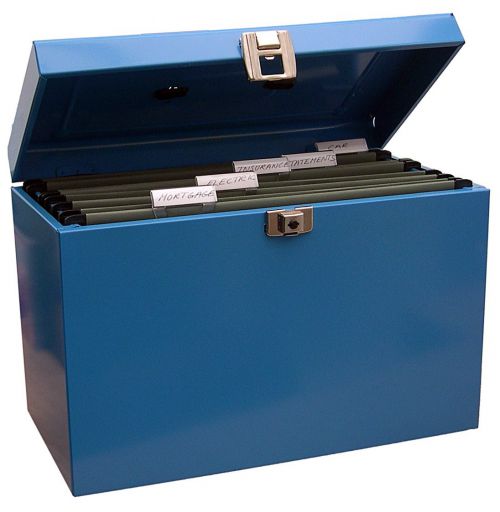 ValueX Cathedral Metal Suspension File Box A4 Blue