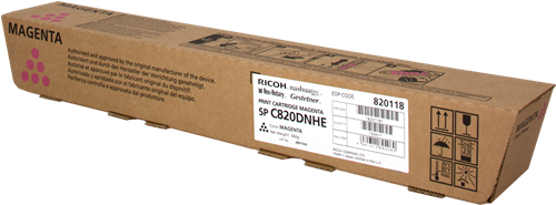 Ricoh Magenta Toner Cartridge (Yield 15,000 Pages) For Ricoh SPC820DN/SPC821DN Color Laser Printers 820118