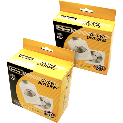 Fellowes CD/DVD Paper Envelopes White 90691 (PK100)