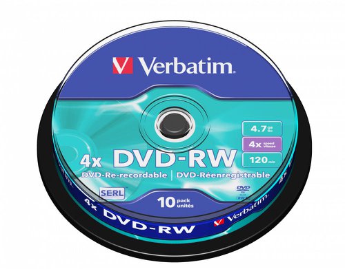 Verbatim DVD-RW SERL 4.7GB 4X Matt Silver Surface 43552