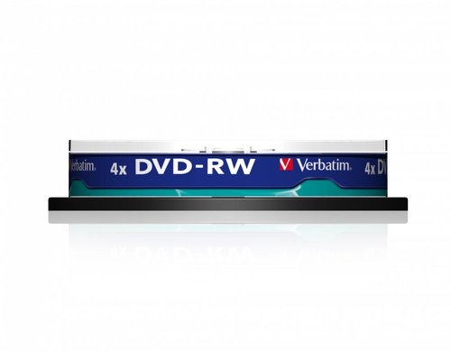 Verbatim DVD-RW 4x 4.7GB (Pack of 10) 43552 VM43552 Buy online at Office 5Star or contact us Tel 01594 810081 for assistance
