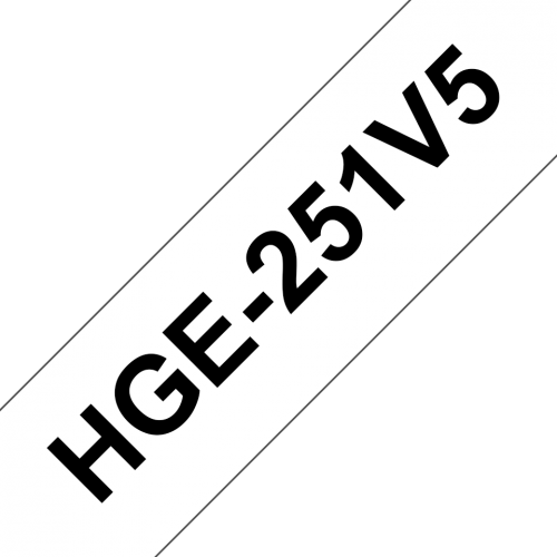 HGE251 24MM BLACK ON WHITE (5PK) H/GRADE