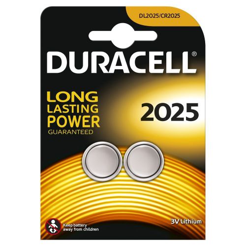 Duracell Lithium Coin Batteries 3V CR2025 (Pack 2) - DL2025B2 Duracell