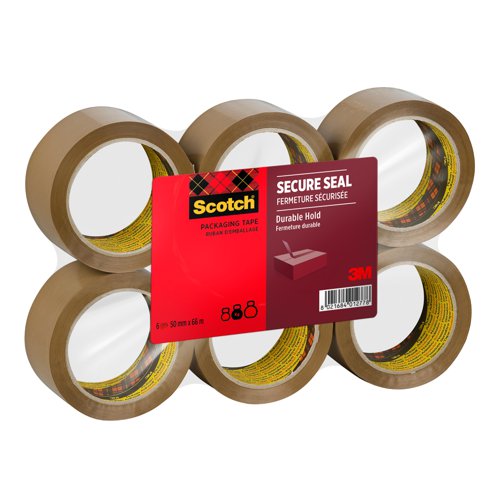 Scotch Packaging Tape Heavy Brown 50mm x 66m (Pack 6) 7100094750