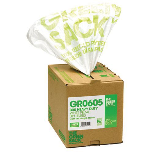 The Green Sack Heavy Duty Pedal Bin Liner 445x460mm Clear (Pack 300) 0703120
