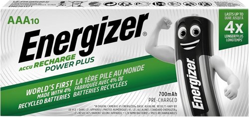 Energizer Rechargeable Power Plus AAA Battery 700mAh (Pack 10) - 416985