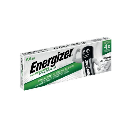 Energizer AA Rechargeable Battery NiMH Capacity 2000mAh HR6 1.2V (Pack 10) - E300626803