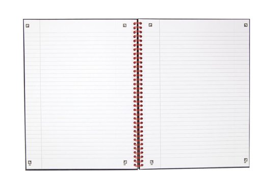 18803HB | This Oxford Black n' Red notebook is built using pages made from unique Optik Paper twin wire bound for durability within a hard wearing and stylish matt hardback cover.