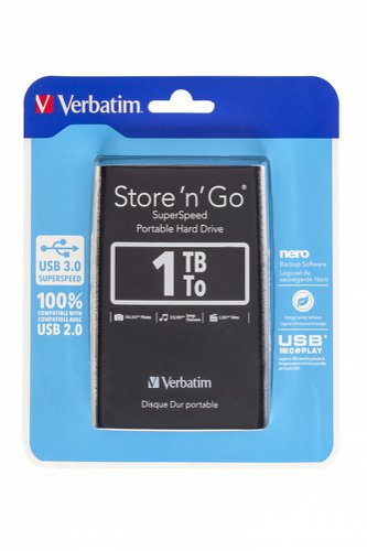 Verbatim Store N GoUSB 3.0 2.5in 1TB BK