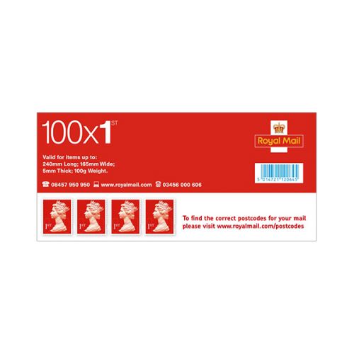 Royal Mail Postage Stamps 1st Class SDN1 [Sheet 100] *Sale Conditions Apply