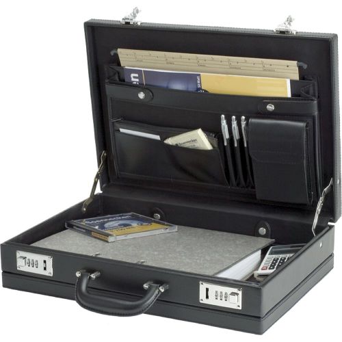 Alassio Ponte Attache Case Multi-section Expandable Leather-look Black Ref 92300