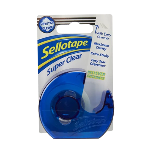 Sellotape Super Clear Tape and Dispenser 18mm x 15m (Pack 6) - 1765966  48138HK