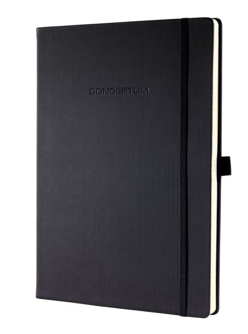 Sigel CONCEPTUM A4 Casebound Hard Cover Notebook Ruled 194 Pages Black