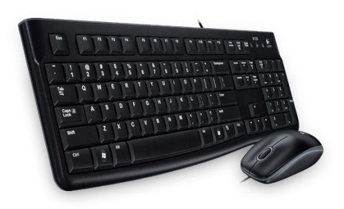 Logitech MK120 Desktop Keyboard Wired USB Low-profile Keys and Optical MouseBlack 920-002552