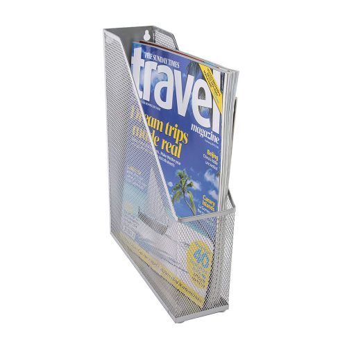 Osco Mesh Magazine File Rack Metal (Silver)