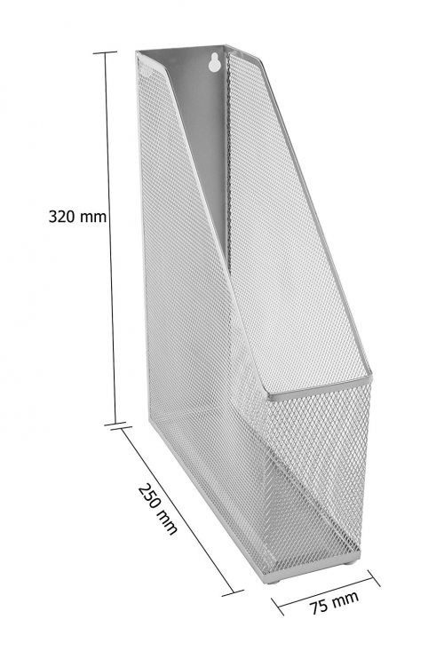 Osco Mesh Magazine File Rack Metal (Silver)