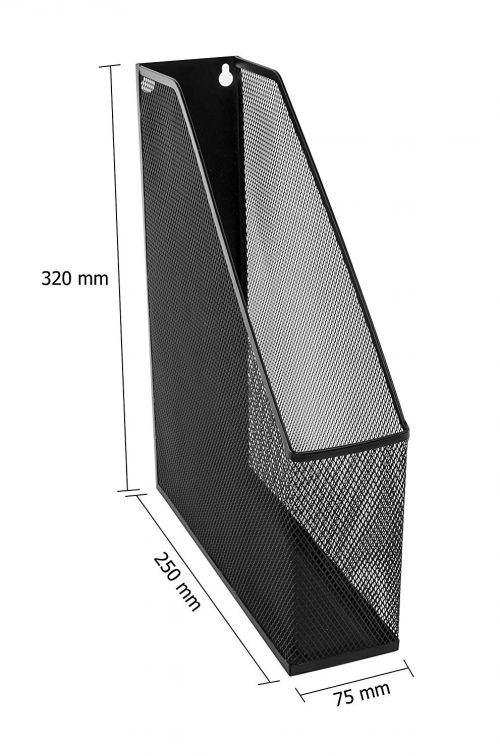 Osco Mesh Magazine File Rack Metal (Black)