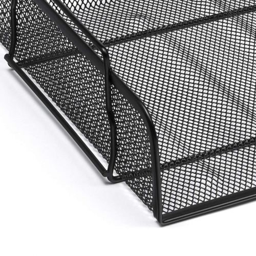 Osco Mesh Letter Tray Stackable Side Load Lscape A4 (Black)